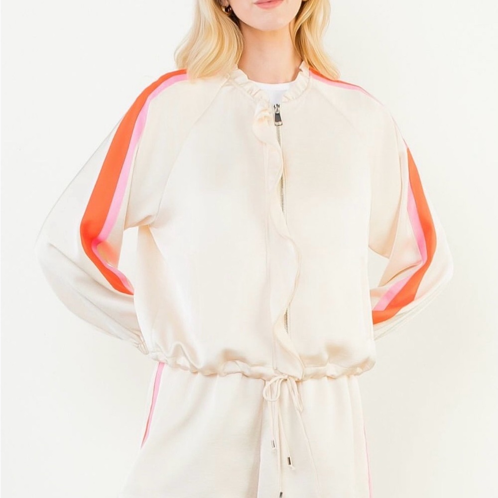 THML Cream Jacket w Orange and Pink Stripes - Picture 3 of 13